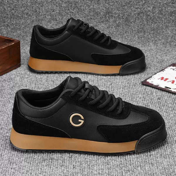 Classic Retro Black Sneakers Men Comfortable Suede Casual Shoes Men Luxury Brand Designer Shoes For Men Platform Flats Sneakers 1