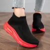 Men's Casual Sneakers Breathable Mesh Socks Shoes Fashion Sport Running Shoes Ankle Boots Slip-on Tennis Loafers For Women 5