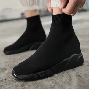 New Black Couples Sock Running Shoes Breathable Mesh Men's Socks Sneakers Big Size 47 Comfortable Non-slip Womens Slip-on Shoes 1