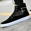 Spring Autumn High Top Men's Shoes Leather Men's Casual Sneaker Shoes Lace-up Wild Platform Sneakers Flat Vulcanized Shoes 2