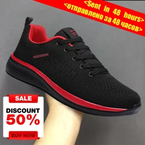 Sport Shoes Men Lightweight Running Sneakers Walking Casual Breathable Shoes Non-slip Comfortable black Big Size 38-48 Hombre 1