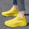 Fashion Trendy Green Men's Runing Shoes Breathable Socks Sneakers Men Slip-on Shoes Lightweight Sport Training Men Walking Shoes 4