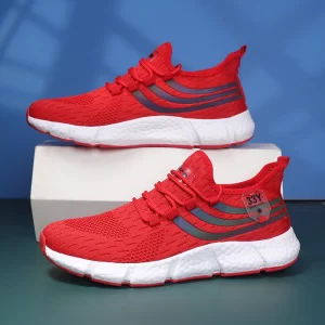 Men’s Red Mesh Running Shoes 1