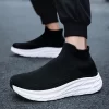 Men's Casual Sneakers Breathable Mesh Socks Shoes Fashion Sport Running Shoes Ankle Boots Slip-on Tennis Loafers For Women 3