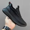 Men's spring new Korean style casual running shoes lightweight breathable soft sole slip-on thick sole sports shoes 6