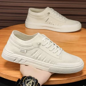 Summer Casual Sneakers for Men Breathable Loafers Lightweight Round Head Solid Colour Non-slip Flats Zapatillas Para Hombres 1