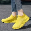 Fashion Trendy Green Men's Runing Shoes Breathable Socks Sneakers Men Slip-on Shoes Lightweight Sport Training Men Walking Shoes 5