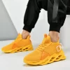 Yellow Mesh Breathable Running Sport Shoes Sneakers Men Light Soft Thick Sole Hole Couple Shoes Athletic Sneakers Women Shoes 4