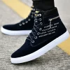 Spring Autumn High Top Men's Shoes Leather Men's Casual Sneaker Shoes Lace-up Wild Platform Sneakers Flat Vulcanized Shoes 3