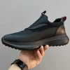 Men's spring new Korean style casual running shoes lightweight breathable soft sole slip-on thick sole sports shoes 4