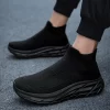 Men's Casual Sneakers Breathable Mesh Socks Shoes Fashion Sport Running Shoes Ankle Boots Slip-on Tennis Loafers For Women 2