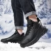 Black Leather Shoes for Men Height Increasing Winter Fashion Sneakers Plus Fur Warm Outdoor Cotton Casual Shoes Men Shoe Size 48 6