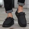 Plus Size Men's Solid Color Breathable Slip On Classic Loafer Shoes Comfy Casual Durable Lightweight Walking Shoes 4