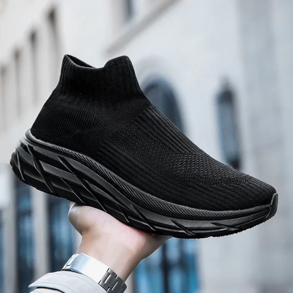 Men's Casual Sneakers Breathable Mesh Socks Shoes Fashion Sport Running Shoes Ankle Boots Slip-on Tennis Loafers For Women 1