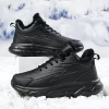 Black Leather Shoes for Men Height Increasing Winter Fashion Sneakers Plus Fur Warm Outdoor Cotton Casual Shoes Men Shoe Size 48 5