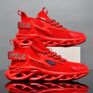 New Fashion Red Men's Running Shoes Summer 2023 Breathable Mesh Sneakers Men Outdoor Sports Shoes Big Size 46 Zapatillas Hombre 1