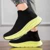 Men's Casual Sneakers Breathable Mesh Socks Shoes Fashion Sport Running Shoes Ankle Boots Slip-on Tennis Loafers For Women 4