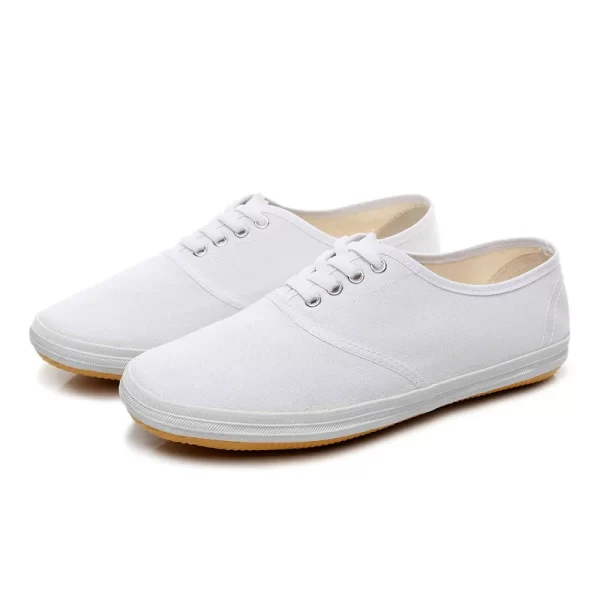 School White Gymnastics Dance Shoes for Men and Women Canvas Shoes Non-slip Flat-bottomed Sports Breathable White Shoe 1