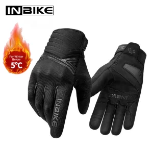 INBIKE Winter Cycling Gloves Men Full Finger Bicycle MTB Motorcycle Gloves Man Touchscreen Shockproof Glove for Motor Driving 1